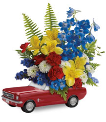 Teleflora's '65 Ford Mustang Bouquet  from Ladybug's Flowers & Gifts, local florist in Tulsa